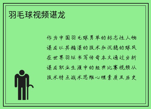 羽毛球视频谌龙